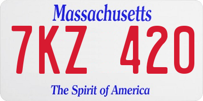 MA license plate 7KZ420