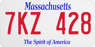 MA license plate 7KZ428