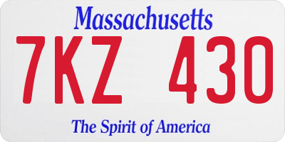 MA license plate 7KZ430