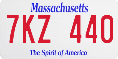 MA license plate 7KZ440