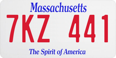 MA license plate 7KZ441