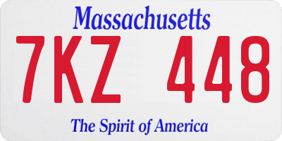 MA license plate 7KZ448