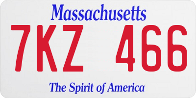 MA license plate 7KZ466