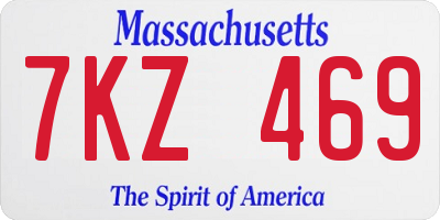 MA license plate 7KZ469