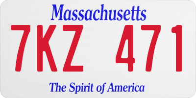 MA license plate 7KZ471