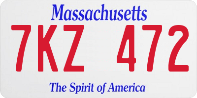 MA license plate 7KZ472