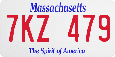 MA license plate 7KZ479