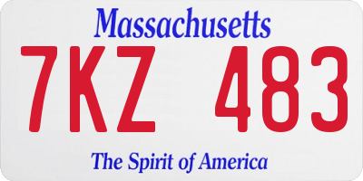 MA license plate 7KZ483