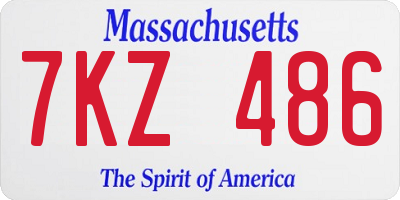 MA license plate 7KZ486
