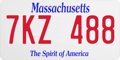 MA license plate 7KZ488