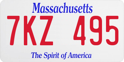 MA license plate 7KZ495