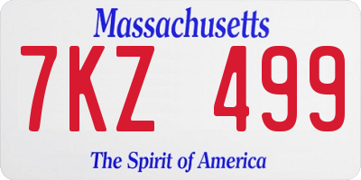 MA license plate 7KZ499