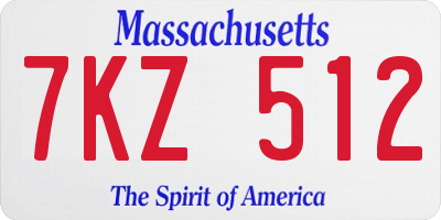 MA license plate 7KZ512