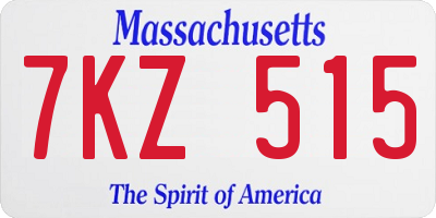 MA license plate 7KZ515