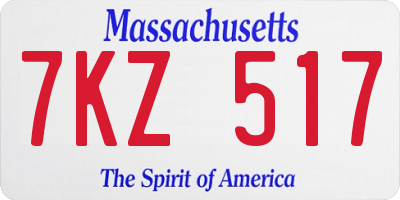 MA license plate 7KZ517