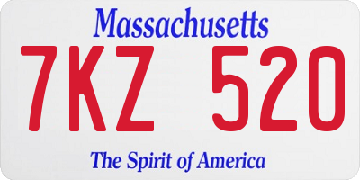 MA license plate 7KZ520