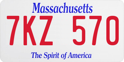 MA license plate 7KZ570
