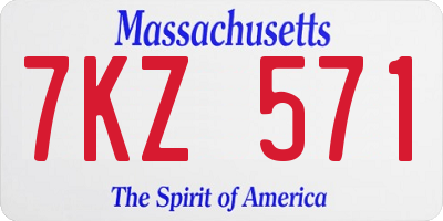 MA license plate 7KZ571