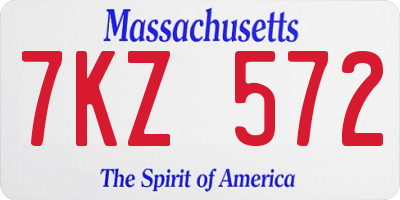 MA license plate 7KZ572