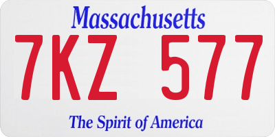 MA license plate 7KZ577