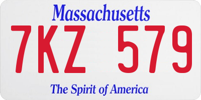 MA license plate 7KZ579
