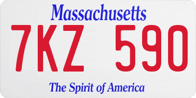 MA license plate 7KZ590