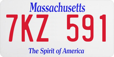 MA license plate 7KZ591