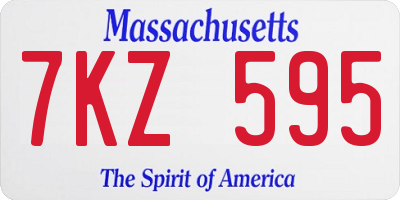 MA license plate 7KZ595
