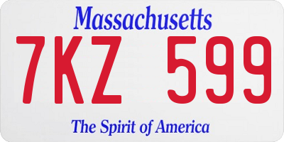MA license plate 7KZ599