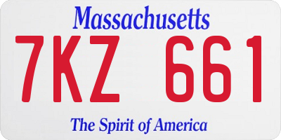 MA license plate 7KZ661