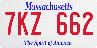 MA license plate 7KZ662