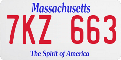 MA license plate 7KZ663