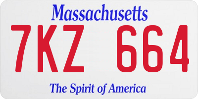 MA license plate 7KZ664