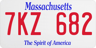 MA license plate 7KZ682