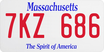 MA license plate 7KZ686