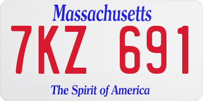 MA license plate 7KZ691