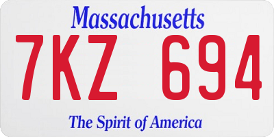 MA license plate 7KZ694