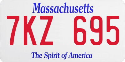 MA license plate 7KZ695