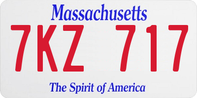 MA license plate 7KZ717