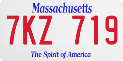MA license plate 7KZ719