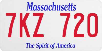 MA license plate 7KZ720