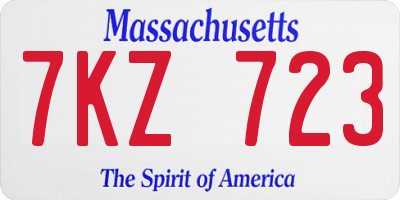 MA license plate 7KZ723