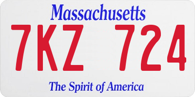 MA license plate 7KZ724
