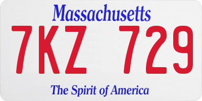 MA license plate 7KZ729