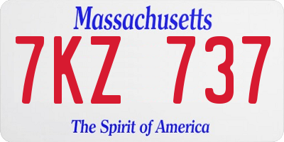 MA license plate 7KZ737