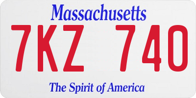 MA license plate 7KZ740