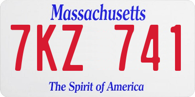 MA license plate 7KZ741