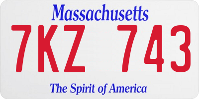 MA license plate 7KZ743