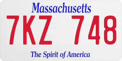 MA license plate 7KZ748