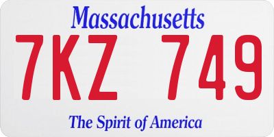 MA license plate 7KZ749